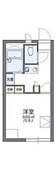 レオパレスクオーレ2 1Kの間取図画像