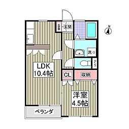 チェリーヒル 1Kの間取図画像