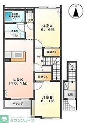 スカイピア 2LDKの間取図画像