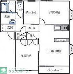 ジョイフル 2SLDKの間取図画像