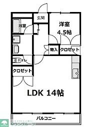 パークサイドハイツ 1LDKの間取図画像