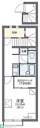 レオネクスト壽アモーレ 1Kの間取図画像