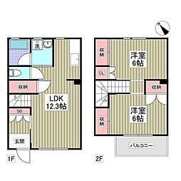 ガーデンヒルズ広沢 2DKの間取図画像