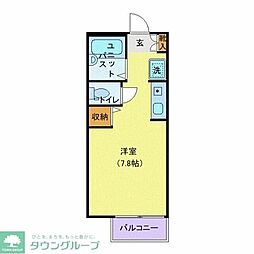 オゼットワールB ワンルームの間取図画像