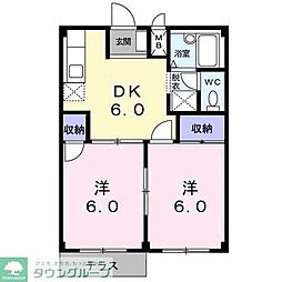 パークサイドP1 2DKの間取図画像