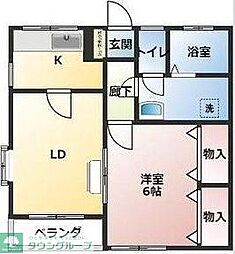 ジュネスシンソン北棟 1LDKの間取図画像