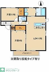 サニーキャッスル 2LDKの間取図画像