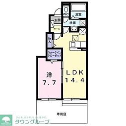 フローレス コート I 1LDKの間取図画像