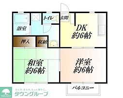 アーバン本庄B 2DKの間取図画像