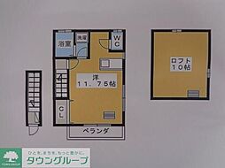エールハウス ワンルームの間取図画像