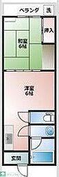 グリーンアップル 1DKの間取図画像