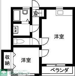 フォートレス南棟 1LDKの間取図画像