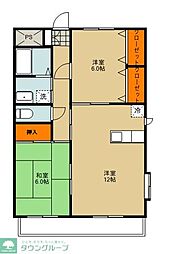 ナヌムイワオ 2LDKの間取図画像