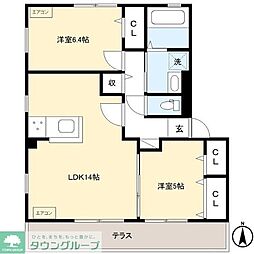 未来館A 2LDKの間取図画像