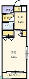 プレミアムレジデンス 1Kの間取図画像