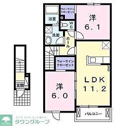ブロッサムガーデン 2LDKの間取図画像