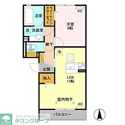 クオーレ 1LDKの間取図画像