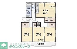 フェリーチェハウス三貴並榎 3LDKの間取図画像