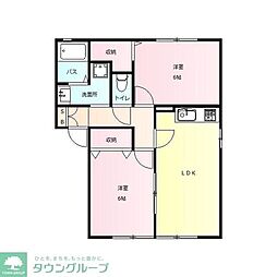 リーベ・M 2LDKの間取図画像