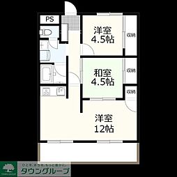 ミユキプレイス太田木崎 2LDKの間取図画像