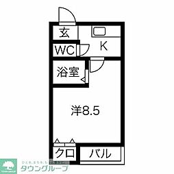 フィルK 1DKの間取図画像