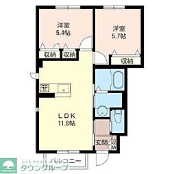 SDS12A 2LDKの間取図画像