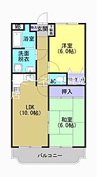 シャルムE 2LDKの間取図画像