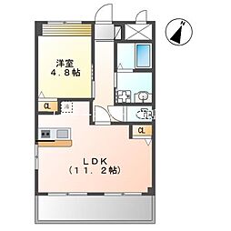 サンヒルズM&Y 1LDKの間取図画像