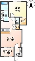 AグランドパレスII 1LDKの間取図画像