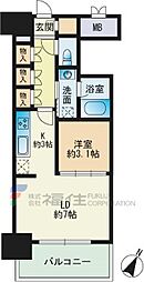 RJRプレシア博多楽水園 1LDKの間取図画像