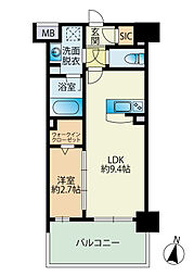ブランシエル西新 1LDKの間取図画像