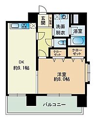 高口箔屋ビル 1DKの間取図画像