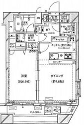 パレステュディオ市谷仲之町 1LDKの間取図画像