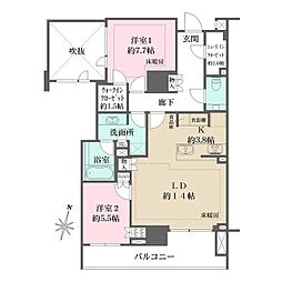 TheParkhouseGran神山町 2LDKの間取図画像