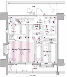 ガーラ・アヴェニュー渋谷 1LDKの間取図画像