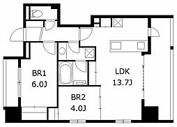 ルジェンテ赤坂 2LDKの間取図画像