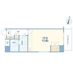 東急ドエルキルト三軒茶屋 ワンルームの間取図画像