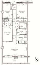 ヒューリックコート元代々木 3LDKの間取図画像