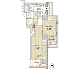 パークアクシス池田山 1LDKの間取図画像
