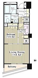 パークリュクス三宿 1LDKの間取図画像