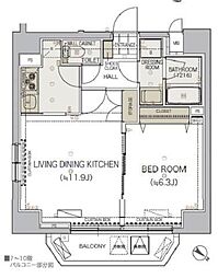リヴシティ御茶ノ水 1LDKの間取図画像