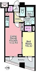 シティハウス代々木 1LDKの間取図画像