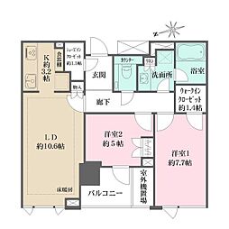 ザ・パークハウス西麻布レジデンス 2LDKの間取図画像