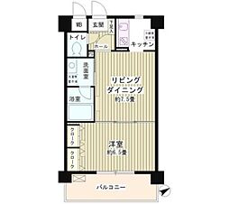 ルミエール祐天寺 1LDKの間取図画像