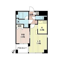 ルボラパン行人坂 1LDKの間取図画像