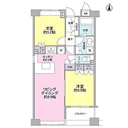 グリーンテラス世田谷 2LDKの間取図画像