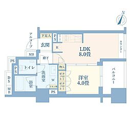 ピアース白金台 1LDKの間取図画像