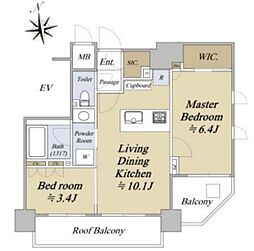 CONOE秋葉原万世橋 2LDKの間取図画像