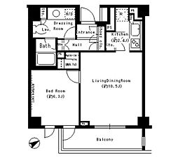パークアクシス学芸大学 1LDKの間取図画像