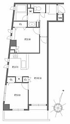ガーデン代々木参宮橋 2LDKの間取図画像